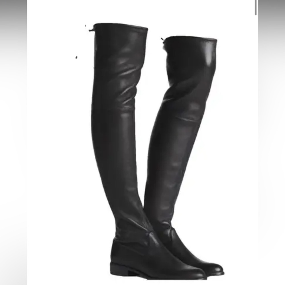 Stuart Weitzman Lowland leather Black Over-the-Knee Boots Sleek Design